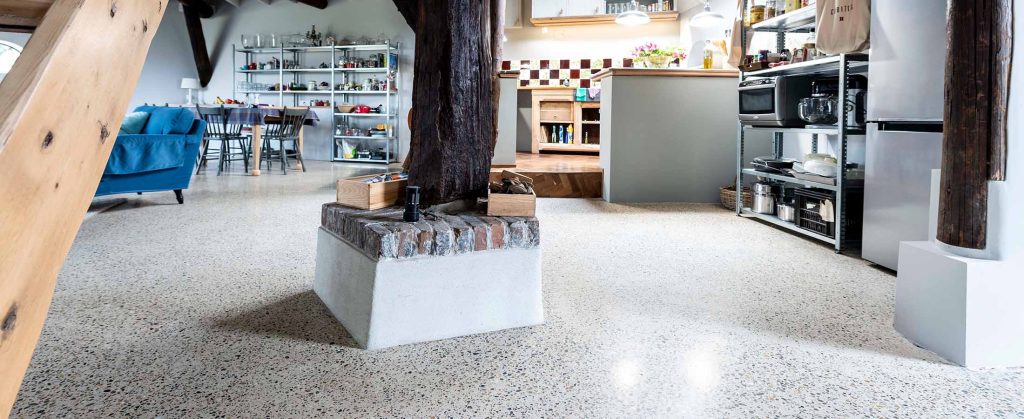 Terrazzo betonvloer woning