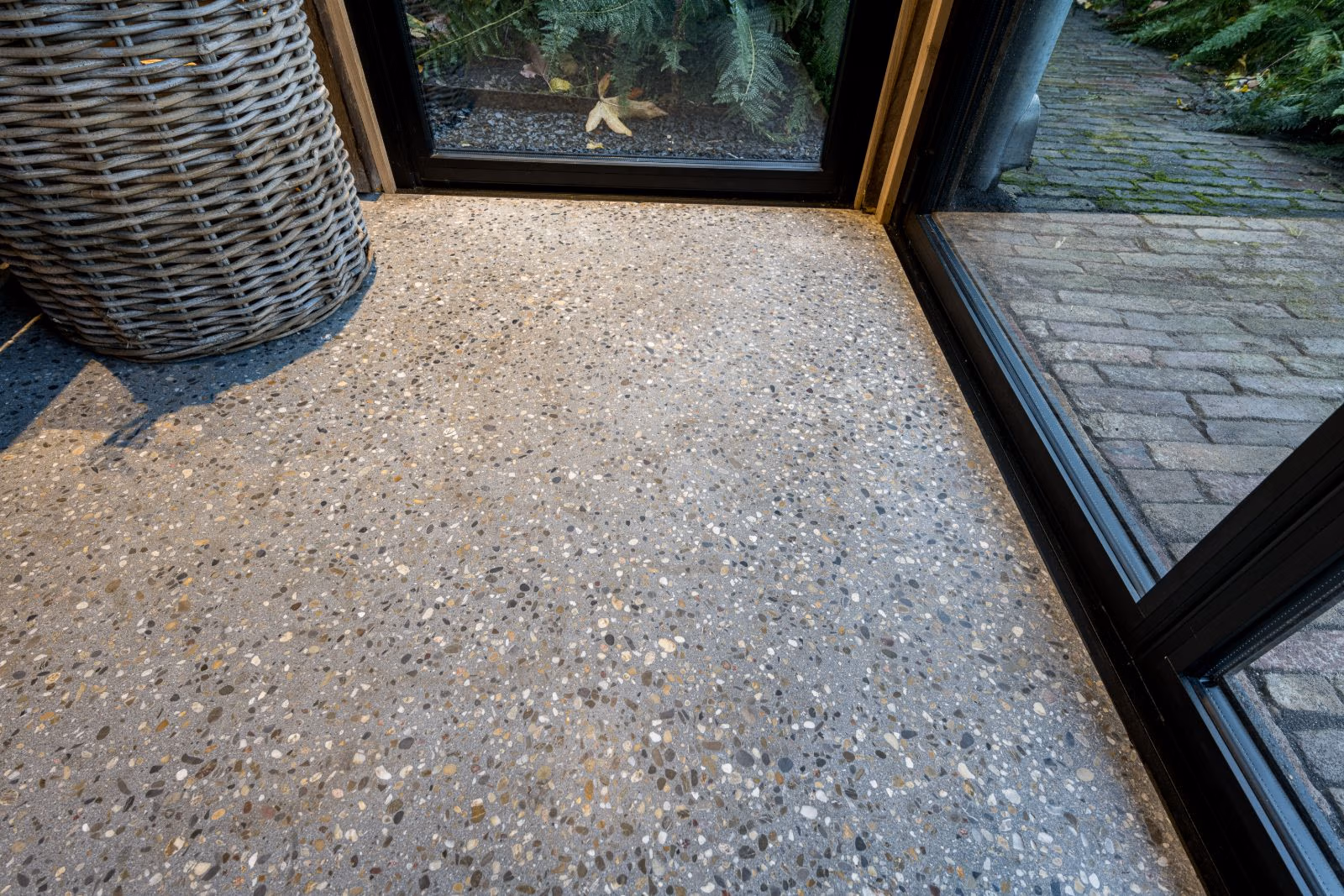 close up terrazzo betonvloer